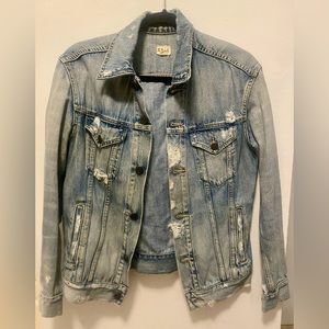 Distressed denim jacket